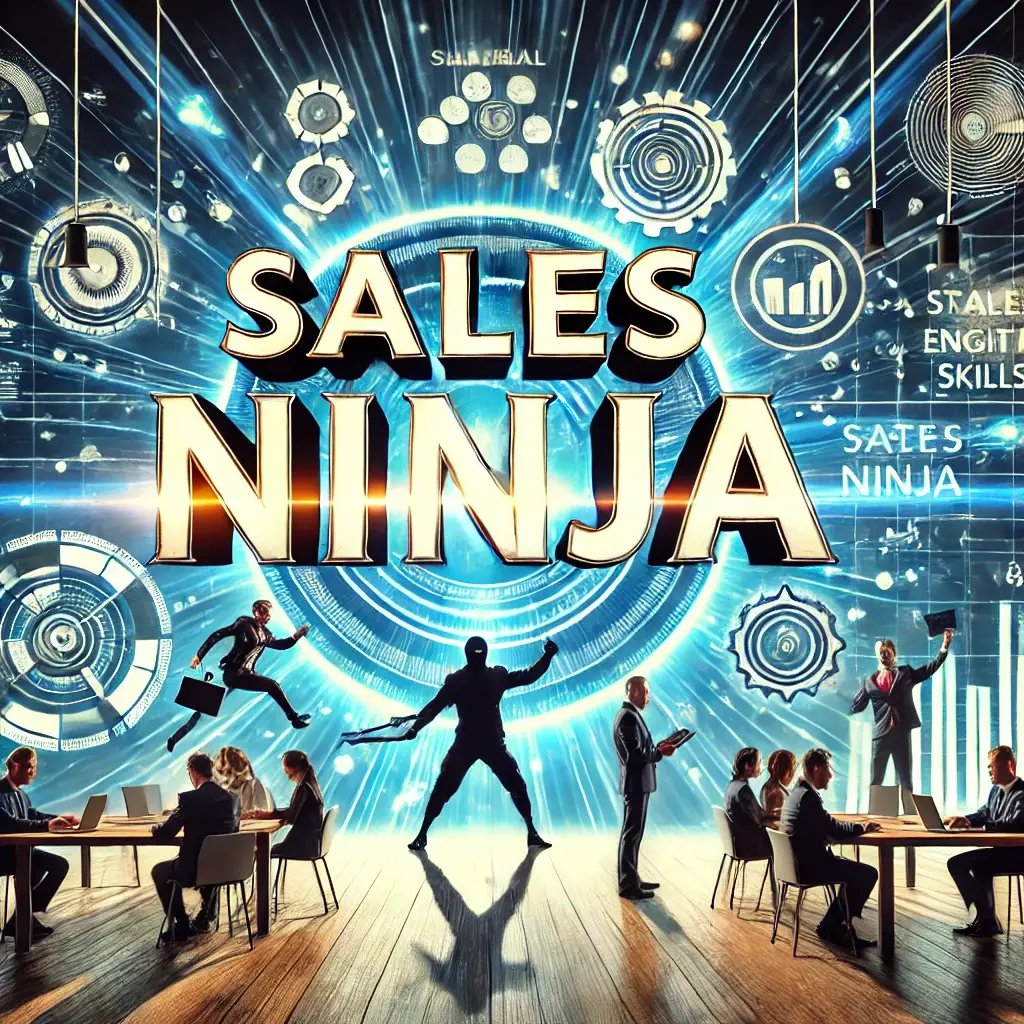 DALL·E 2024-07-06 12.39.10 - A visual representation of Sales Ninja featuring a dynamic and energetic sales environment with professionals actively engaging in sales activities