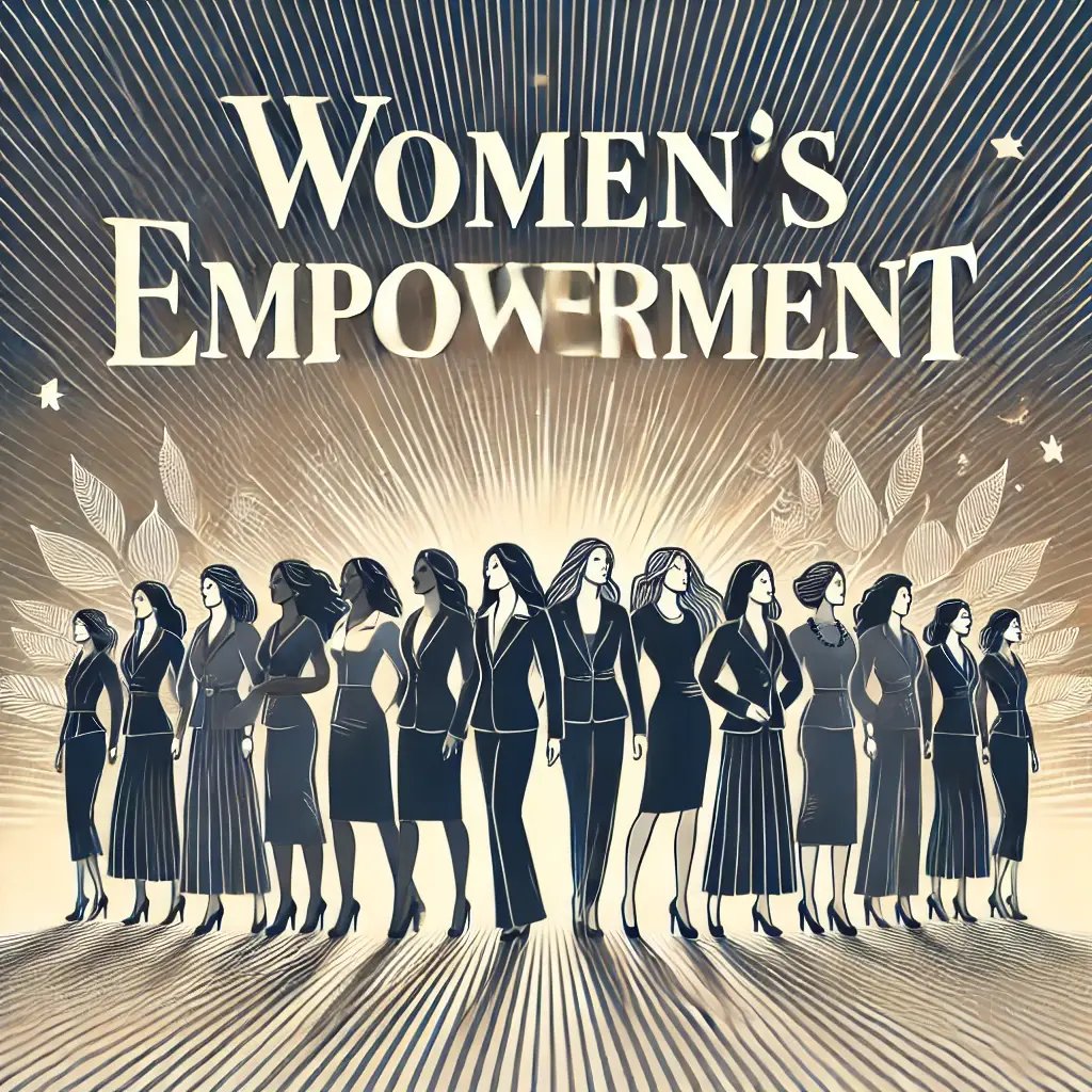 DALL·E 2024-07-10 11.57.30 - Create a professional and sophisticated visual representation of Womens Empowerment featuring a powerful, uplifting design. Include a diverse group